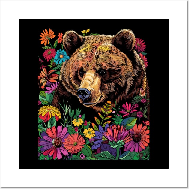 Grizzly Bear Habituation Wall Art by skeleton sitting chained